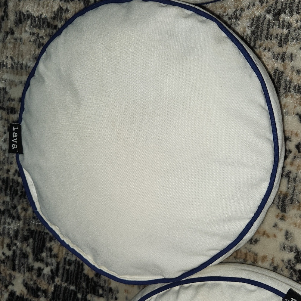 Coastal Boucle Applique Pillows Round Set of 3 - Picture 8 of 17